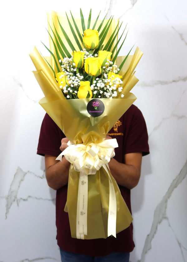 simple Yellow Roses Bouquet