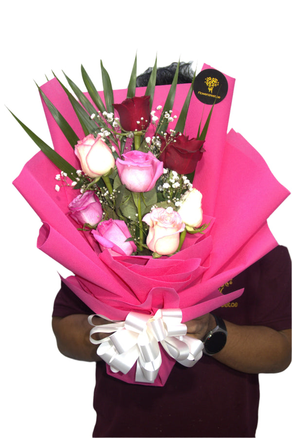 8 Mix Rose Bouquet