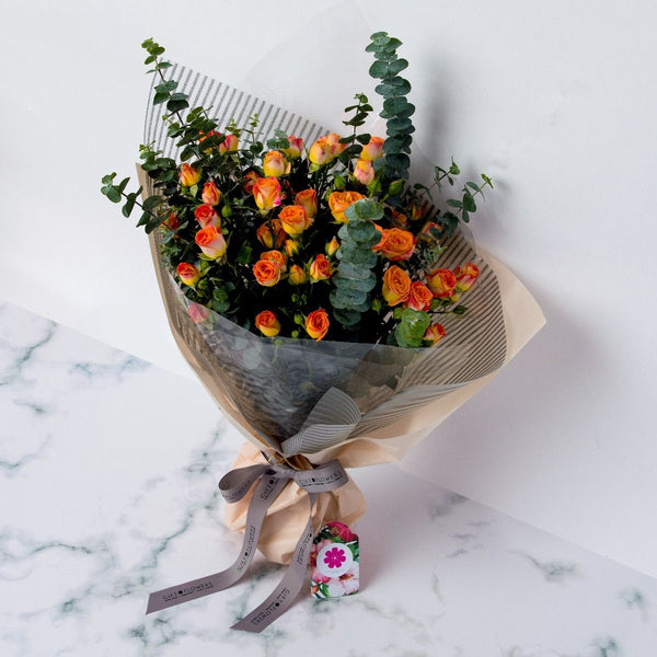 Orange Spray Roses Bouquet