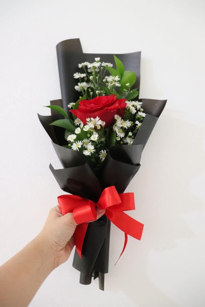 Single Red Rose Bouquet