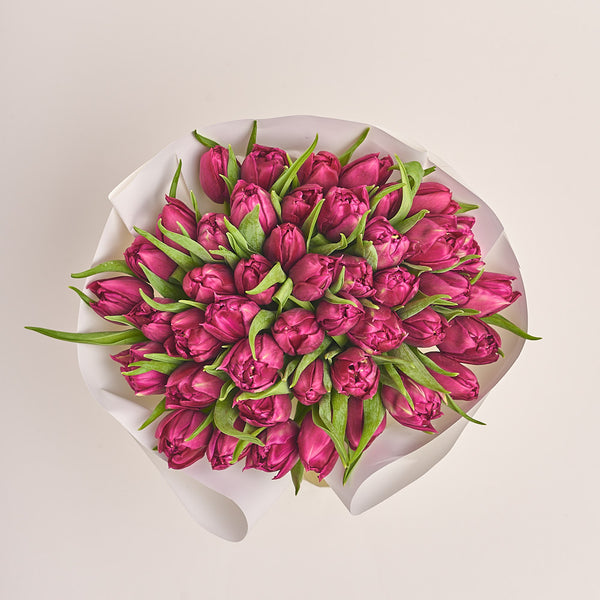 51 Violet Tulip Bouquet