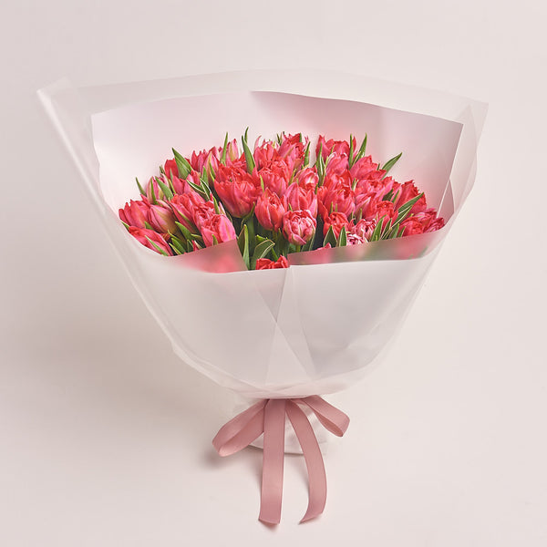 51 Hot Pink Tulip Bouquet