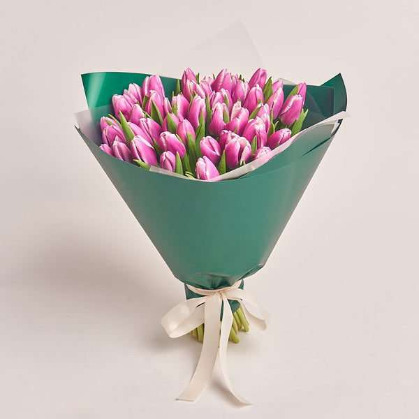 51 Dark Pink Tulip Bouquet