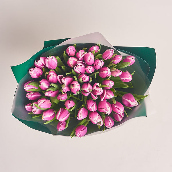 51 Dark Pink Tulip Bouquet