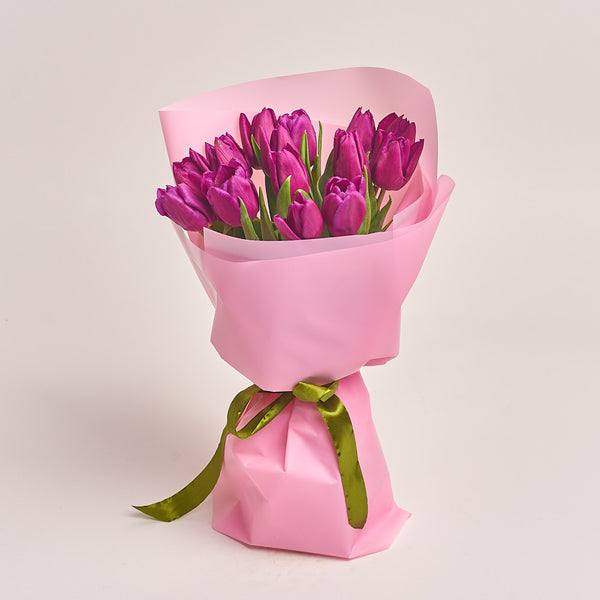 15 Purple Tulip Bouquet