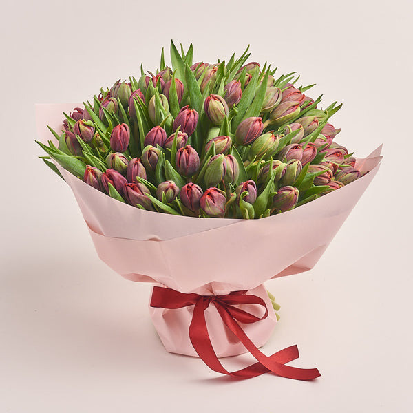 101 Red Tulip Bouquet