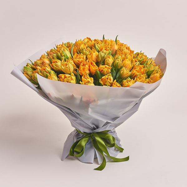 101 Orange Tulip Bouquet