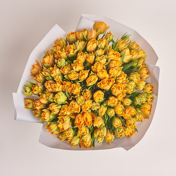 101 Orange Tulip Bouquet